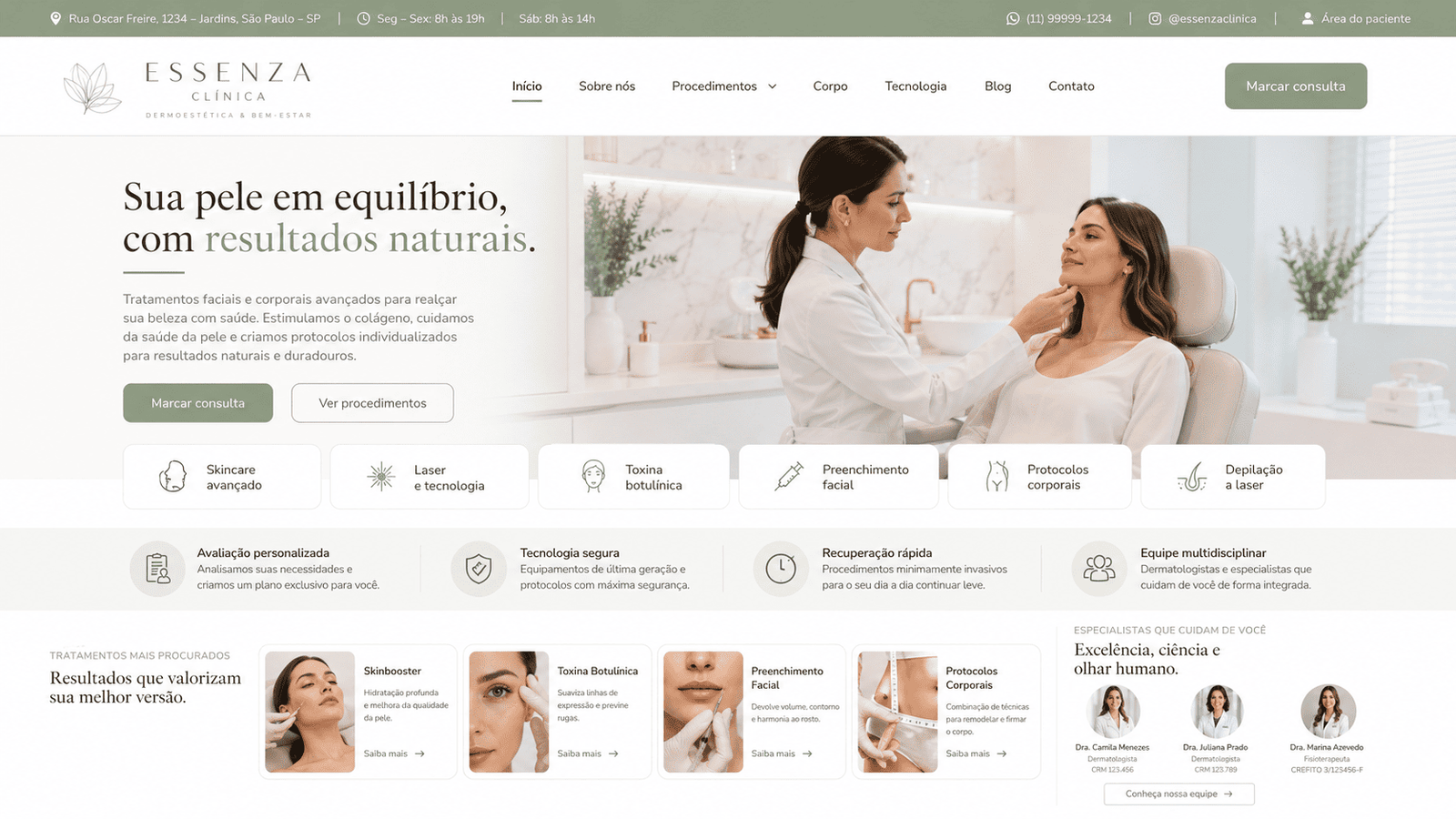 Exemplo de site criado pela La Coronna