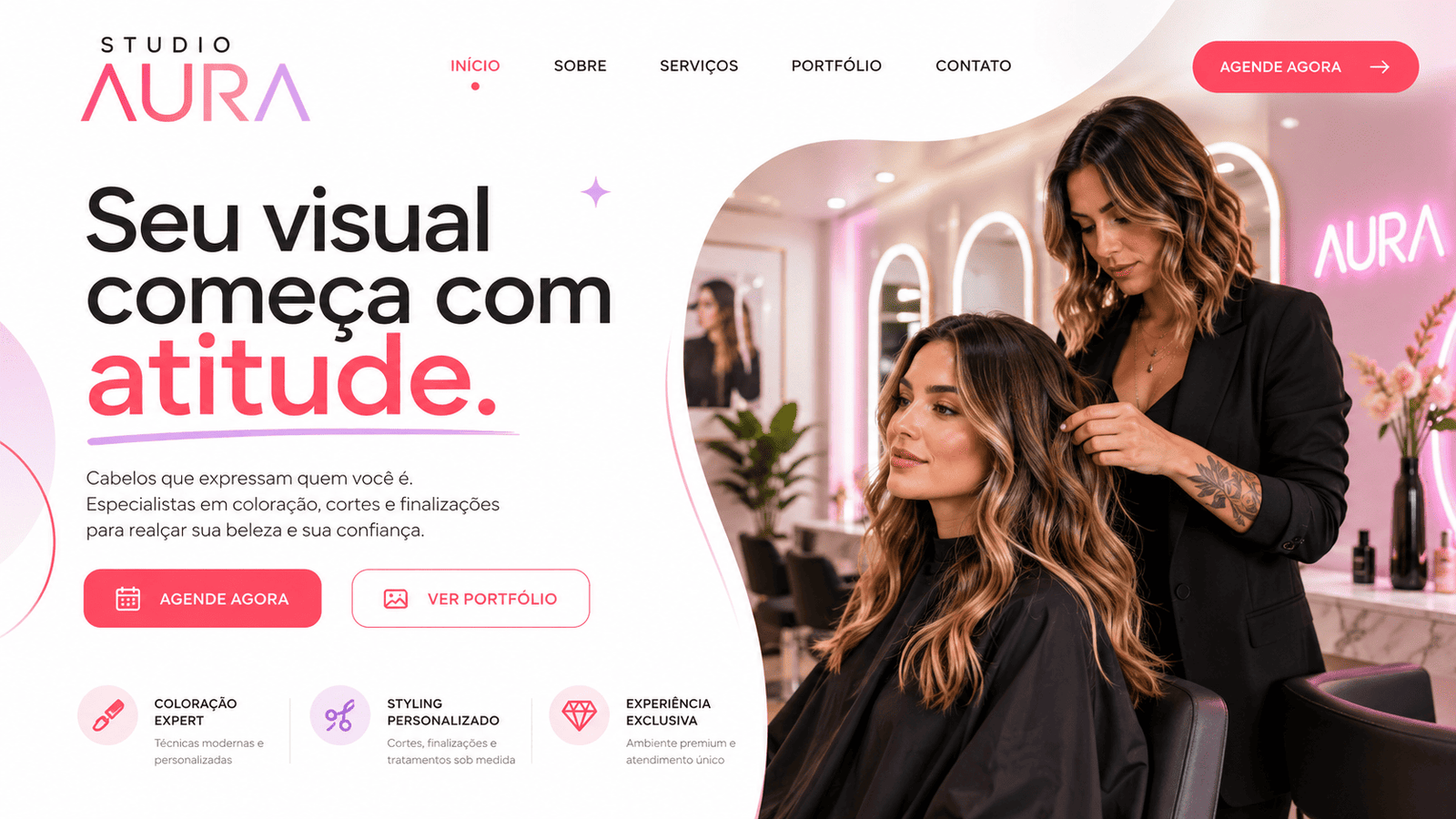 Exemplo de site criado pela La Coronna