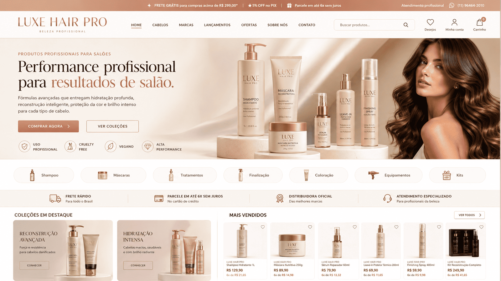 Exemplo de site criado pela La Coronna